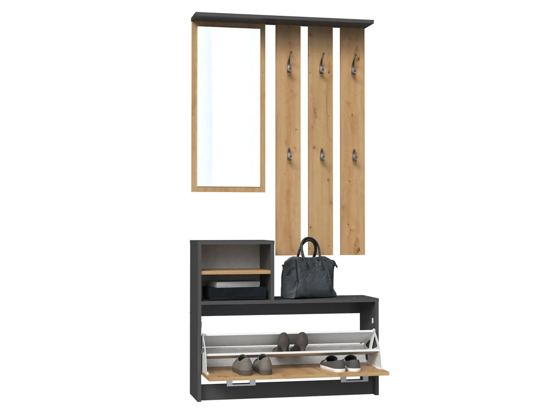 Entrésæt Mandeville 144 (Artisan eg + Antracit)