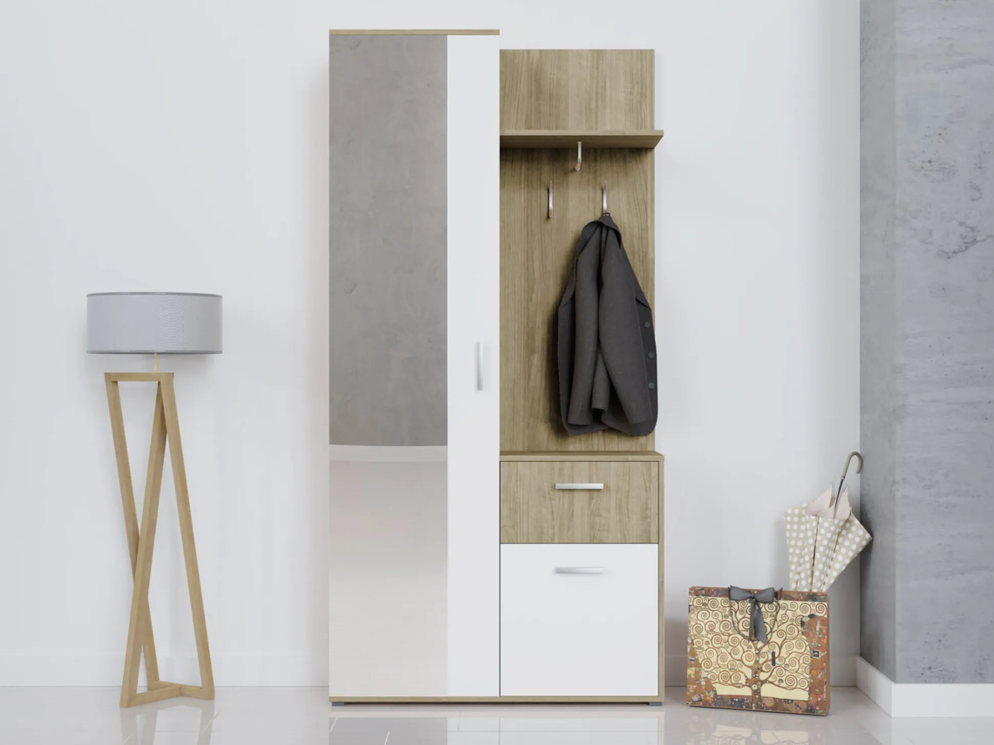 Entrésæt Pavo (Sonoma eg + Hvid)