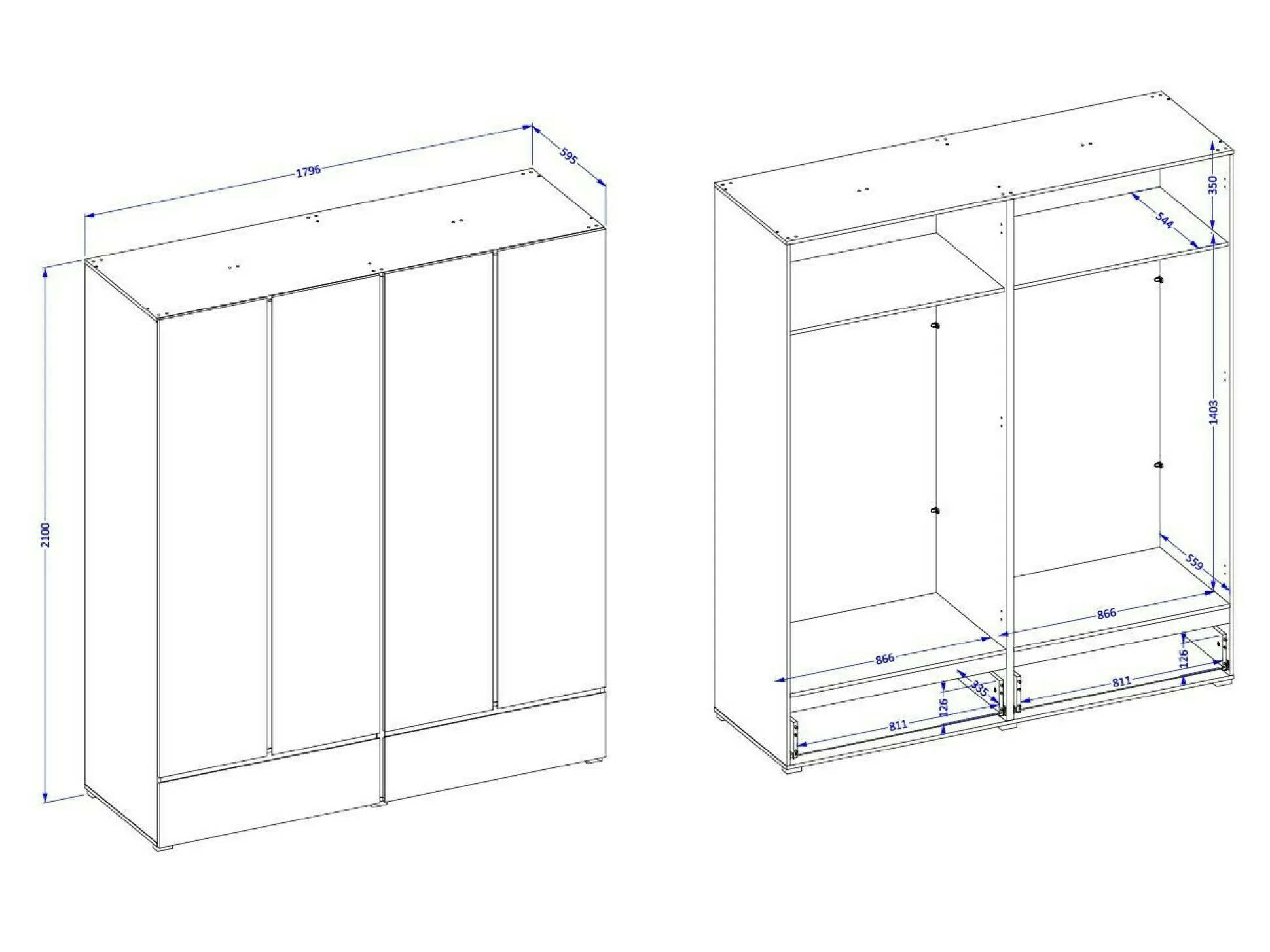 Garderobeskab Alfere 119 (Hvid)