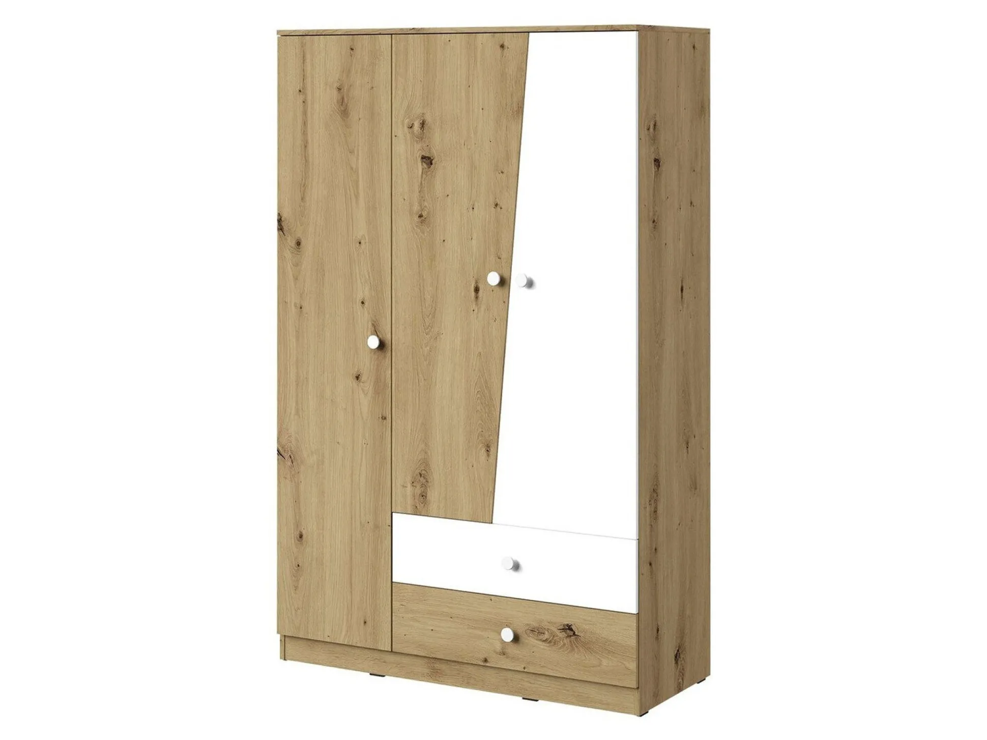 Garderobeskab Almira 102 (Artisan eg + Hvid)