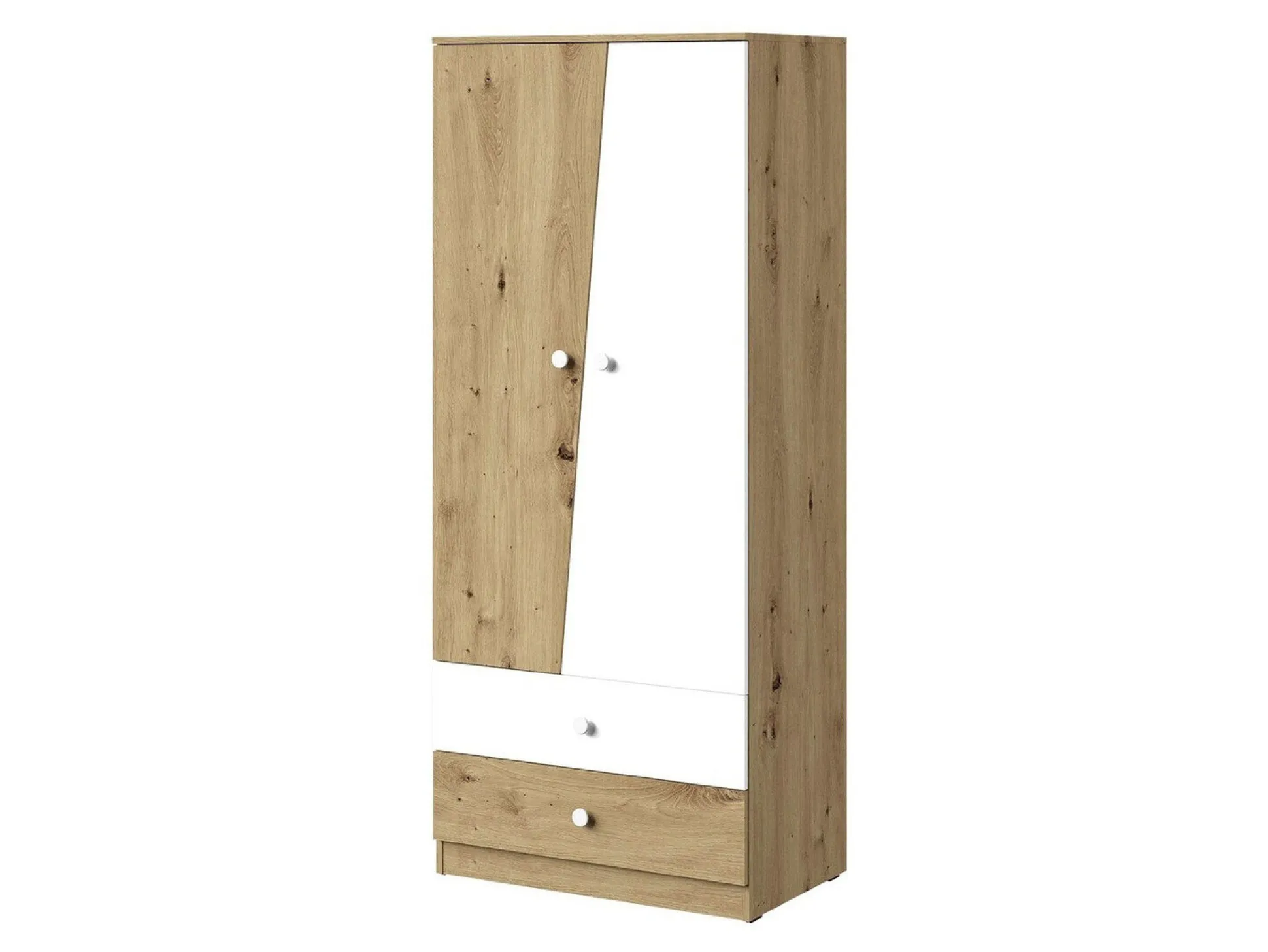 Garderobeskab Almira 100 (Artisan eg + Hvid)