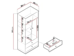 Garderobeskab Almira 100 (Artisan eg + Hvid)