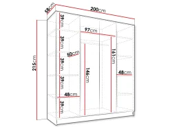 Garderobeskab Atlanta 176 (Sort)