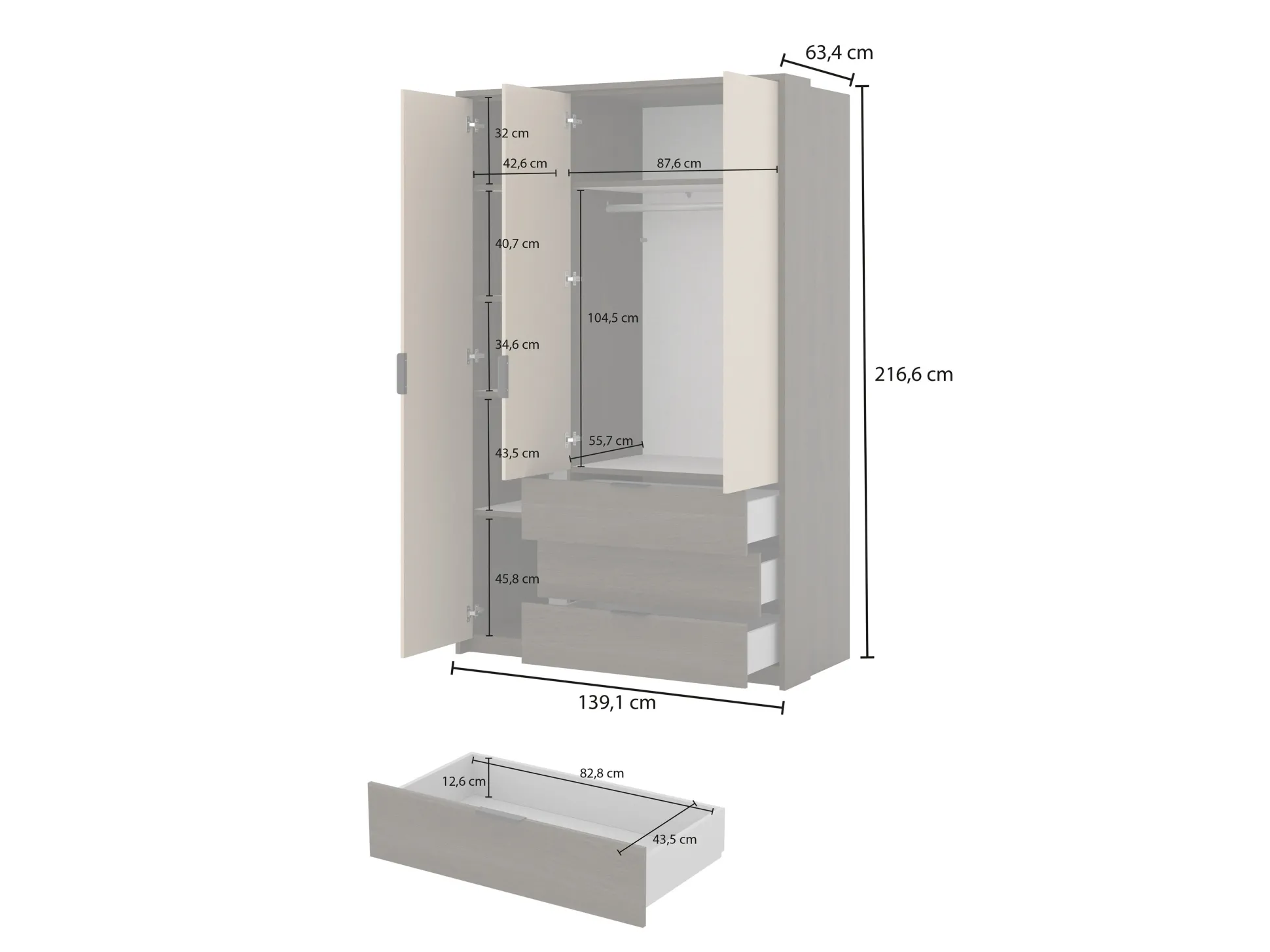 Garderobeskab Austin 385