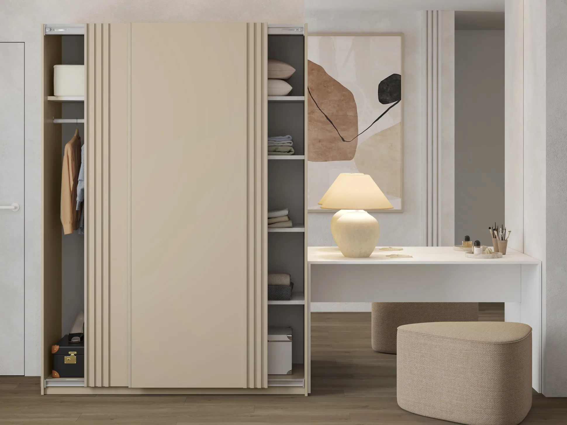 Garderobeskab Austin 371 (Beige)