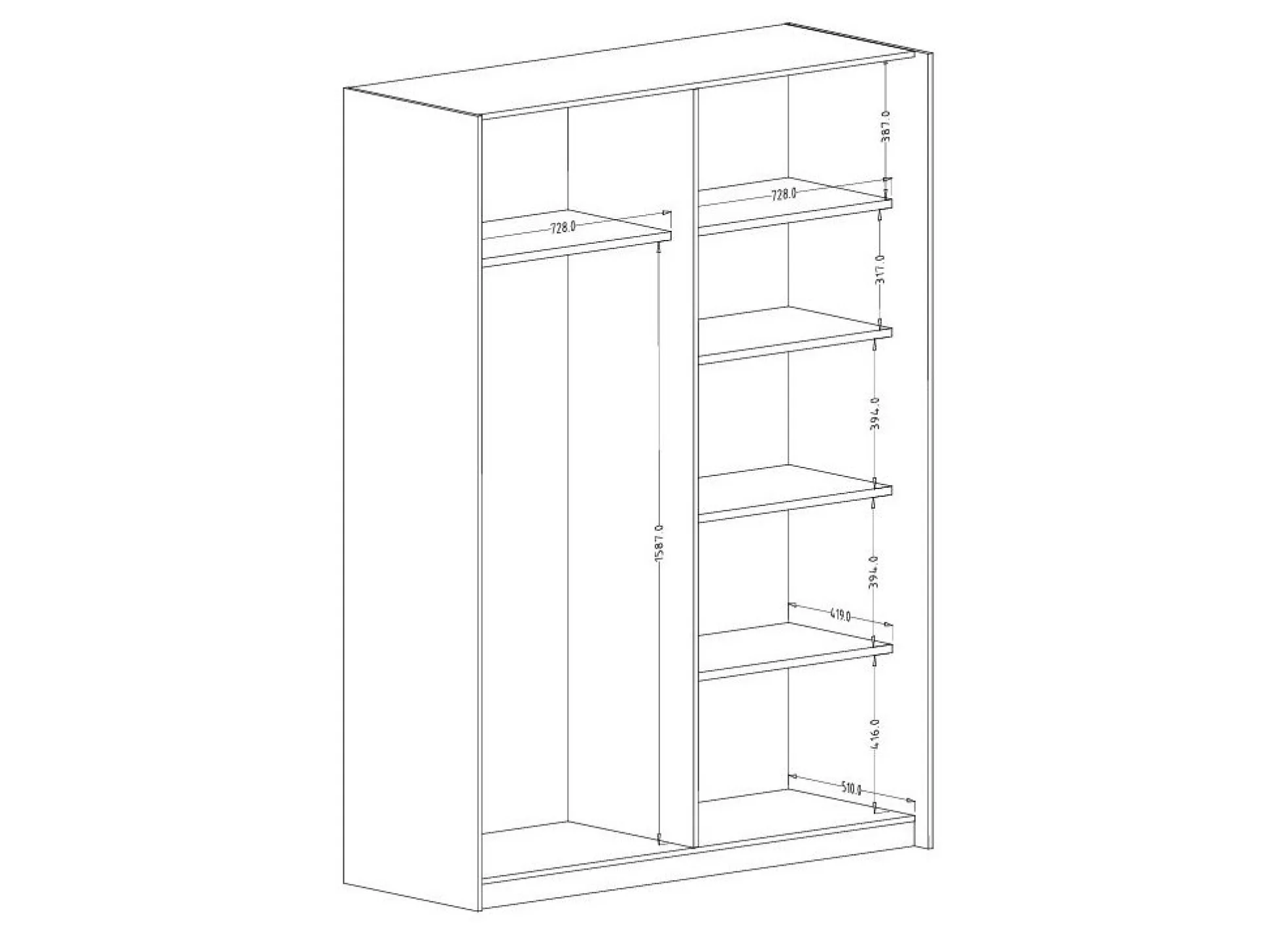 Garderobeskab Austin 371 (Beige)