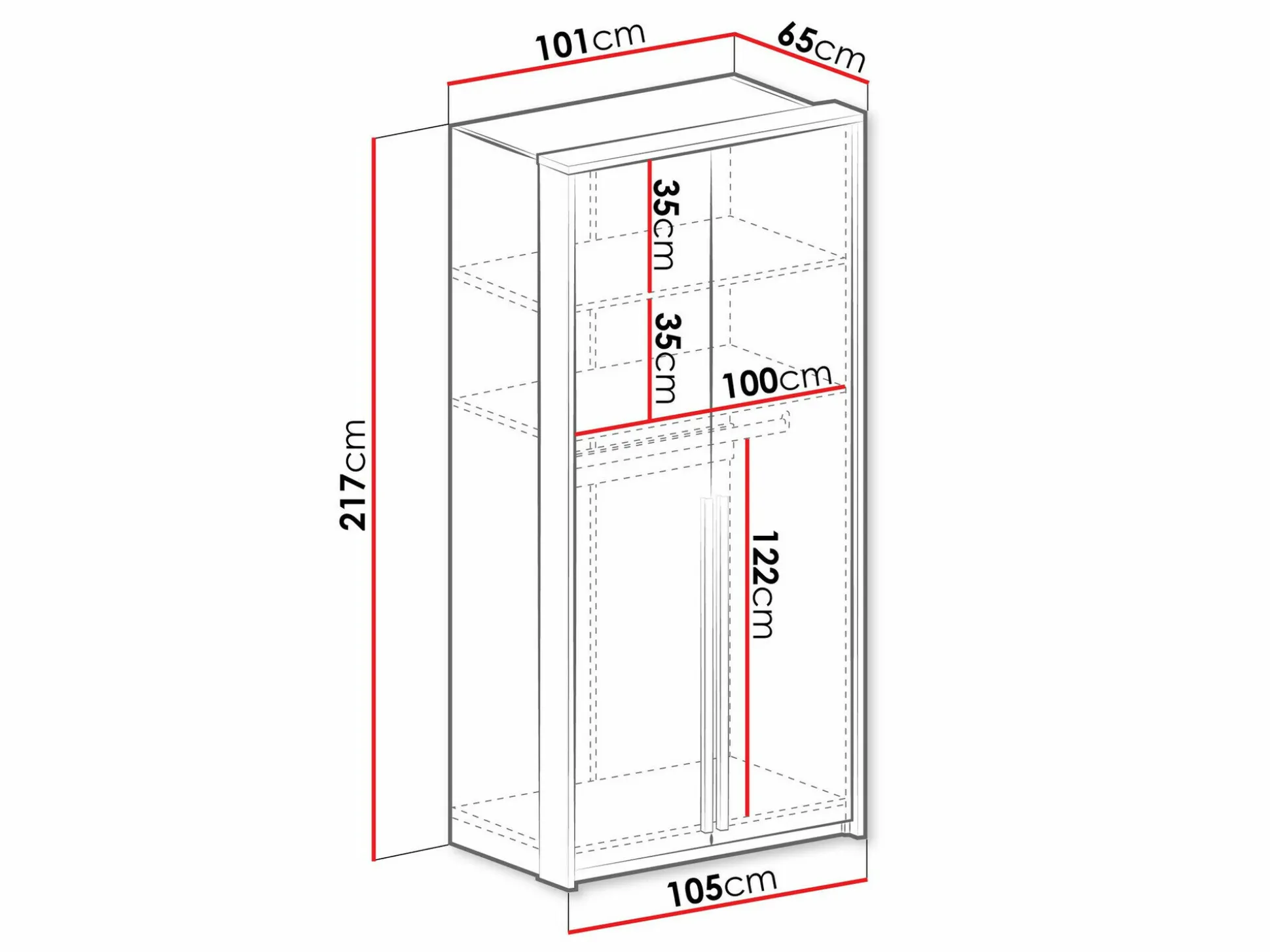 Garderobeskab Calcalo 100 (Beige)
