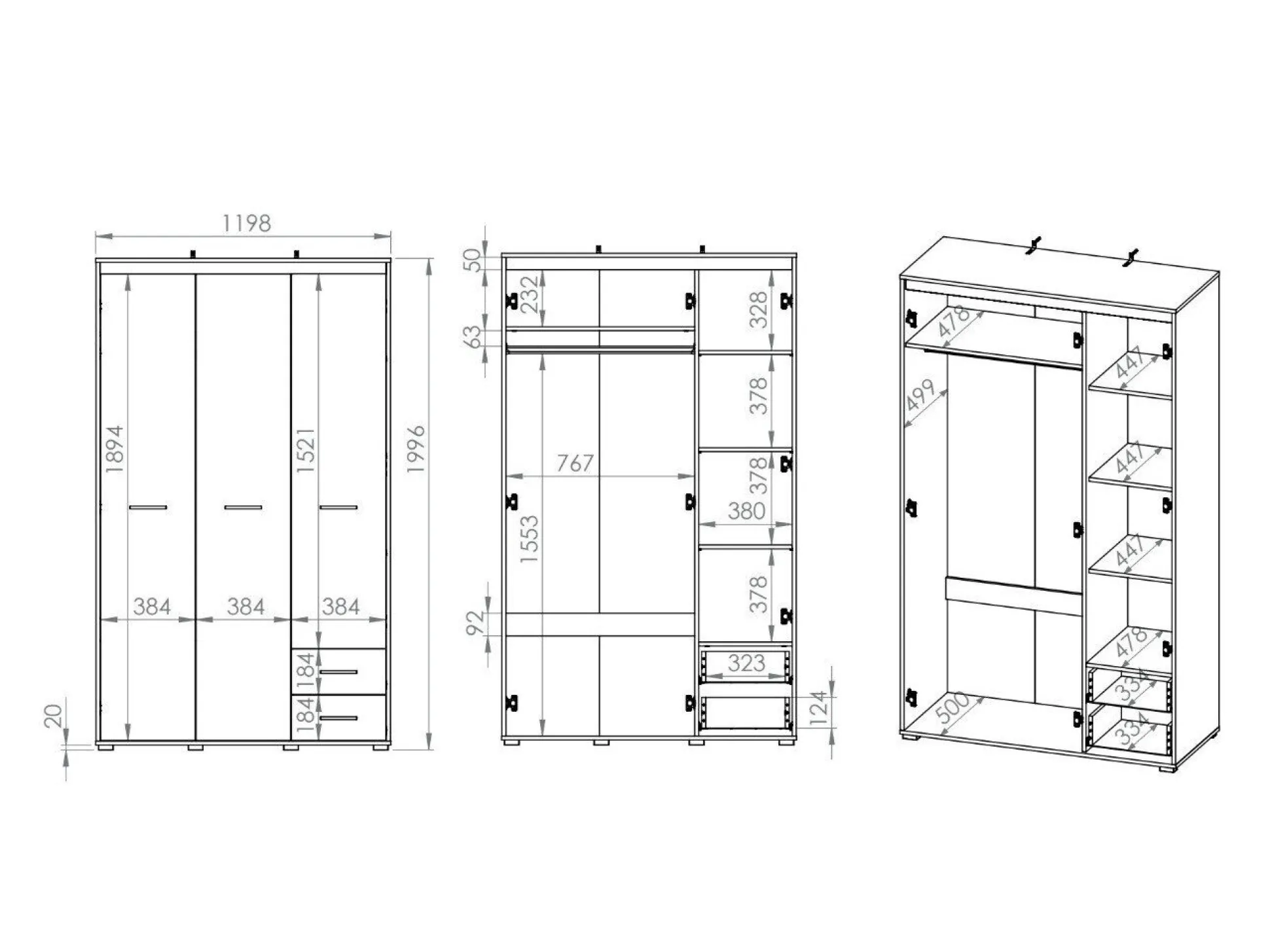 Garderobeskab Calvere 100
