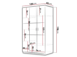 Garderobeskab Campus I (Hvid + Glansfuld hvid)