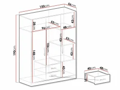 Garderobeskab Cavmero 102 (Antracit)