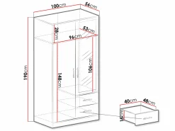 Garderobeskab Cavmero 104 (Antracit)