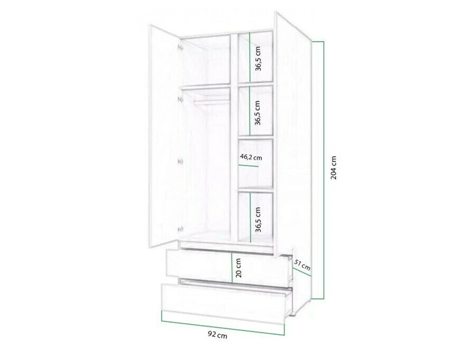 Garderobeskab Cirdora 101 (Hvid)