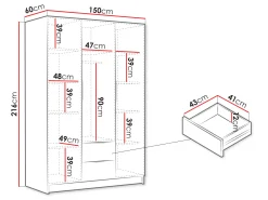 Garderobeskab Closico Calvron I (Sort)