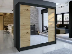 Garderobeskab Closico Cavaris II (Sort + Artisan eg)