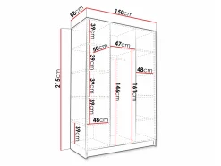 Garderobeskab Closico Decoron I (Hvid + Sort)