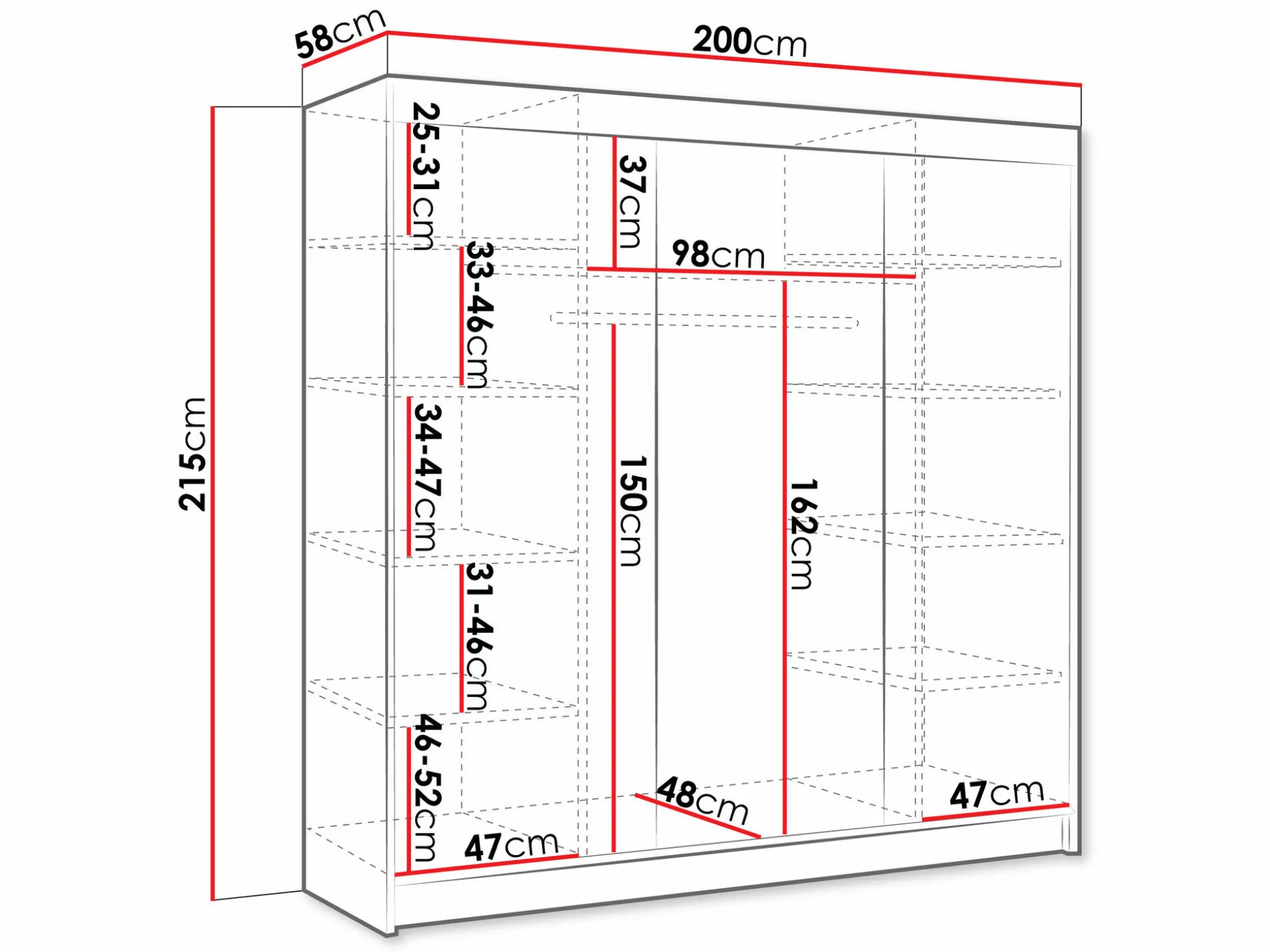 Garderobeskab Closico Durion IV (Hvid)