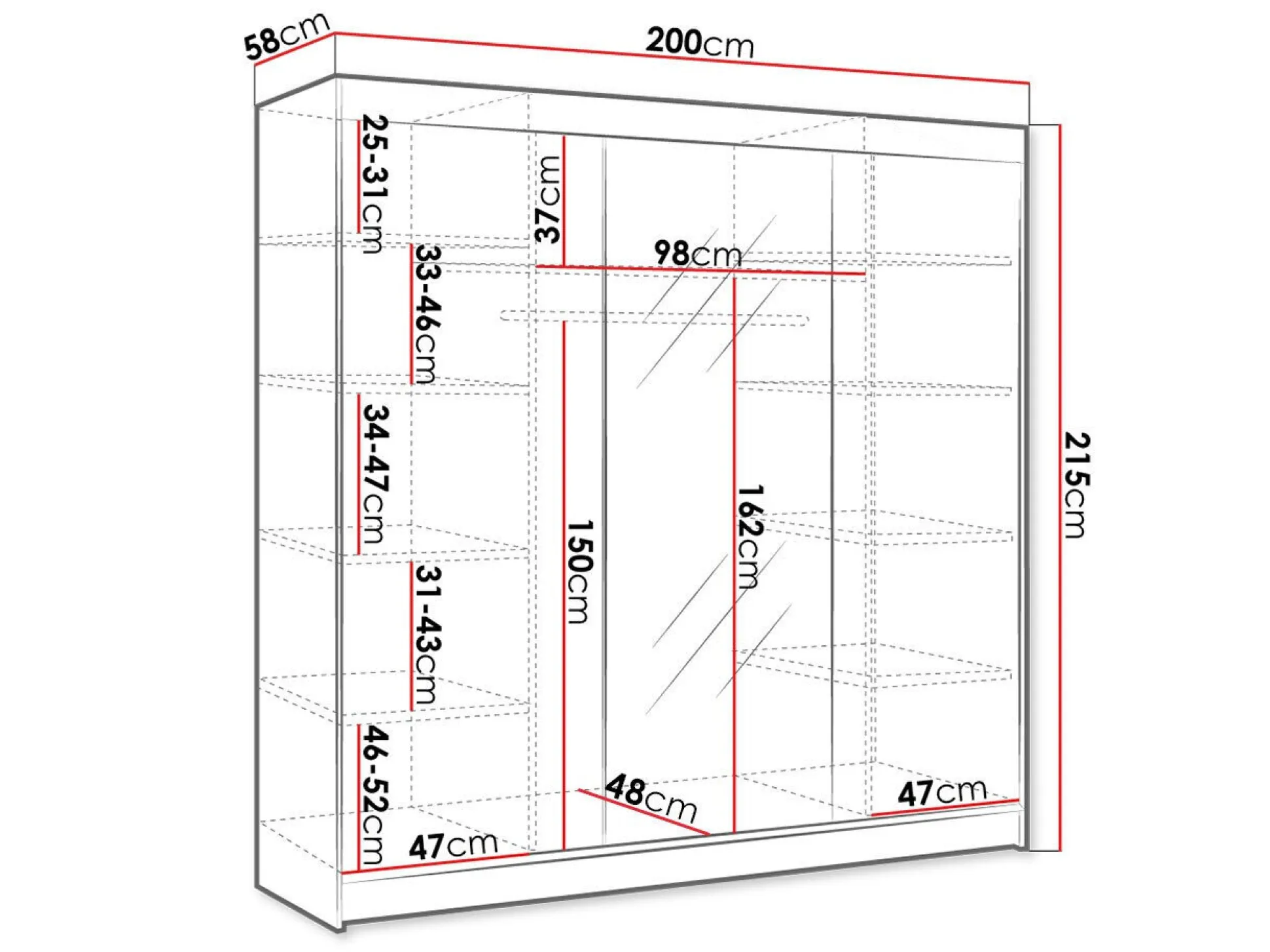 Garderobeskab Closico Durion I (Hvid)