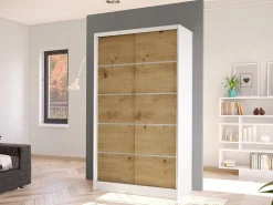 Garderobeskab Closico Fractor IV (Hvid + Artisan eg)