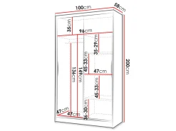 Garderobeskab Closico Fractor IV (Hvid + Artisan eg)