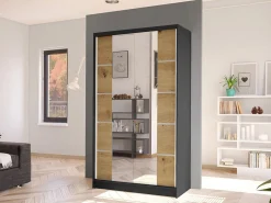 Garderobeskab Closico Fractor V (Sort + Artisan eg)