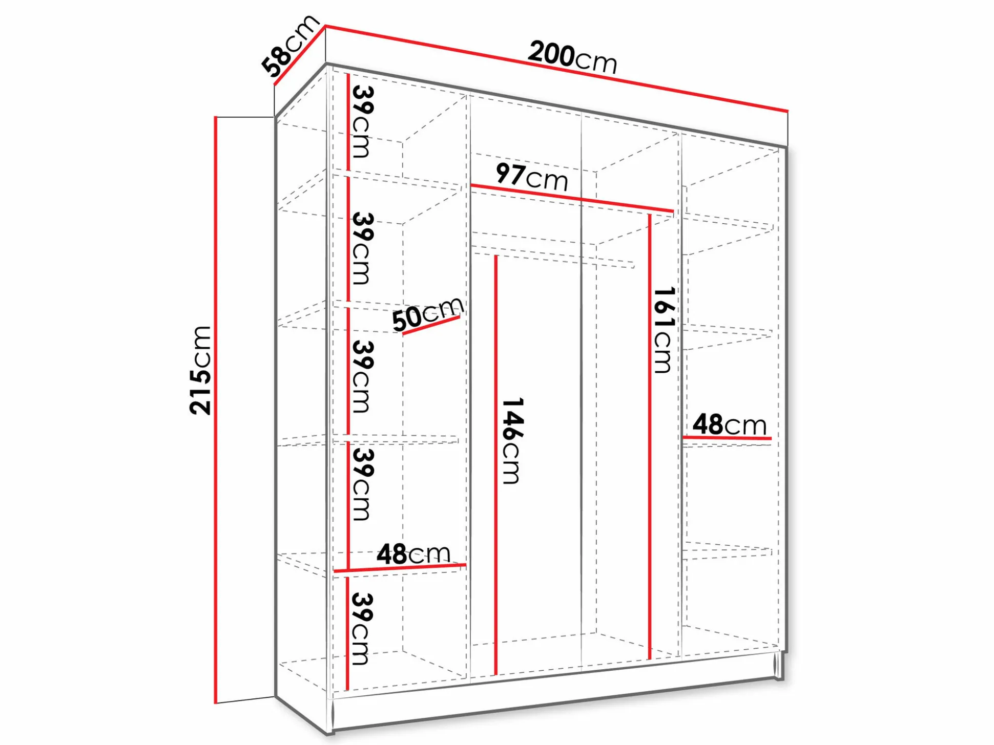 Garderobeskab Closico Navor I (Kashmir + Gylden)