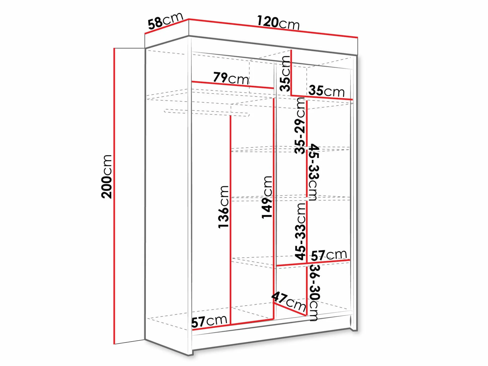 Garderobeskab Closico Pacron I (Sort)