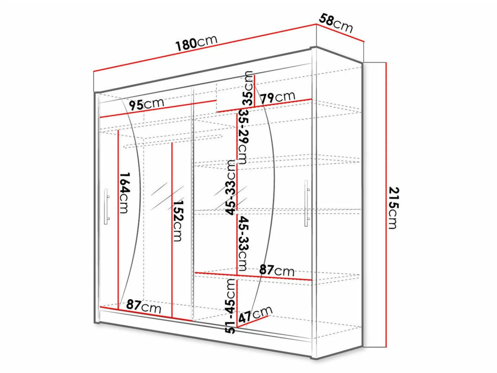 Garderobeskab Closico Pallor IX (Sort)
