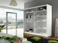 Garderobeskab Closico Pallor XI (Hvid + Blank sort)