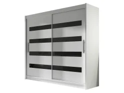 Garderobeskab Closico Pallor XI (Hvid + Blank sort)