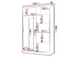 Garderobeskab Closico Salvor III (Hvid + Artisan eg)