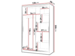 Garderobeskab Closico Salvor V (Hvid + Artisan eg)