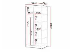 Garderobeskab Closico Staton I (Kashmir + Gylden)