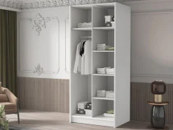 Garderobeskab Closico Staton III (Hvid + Sort)