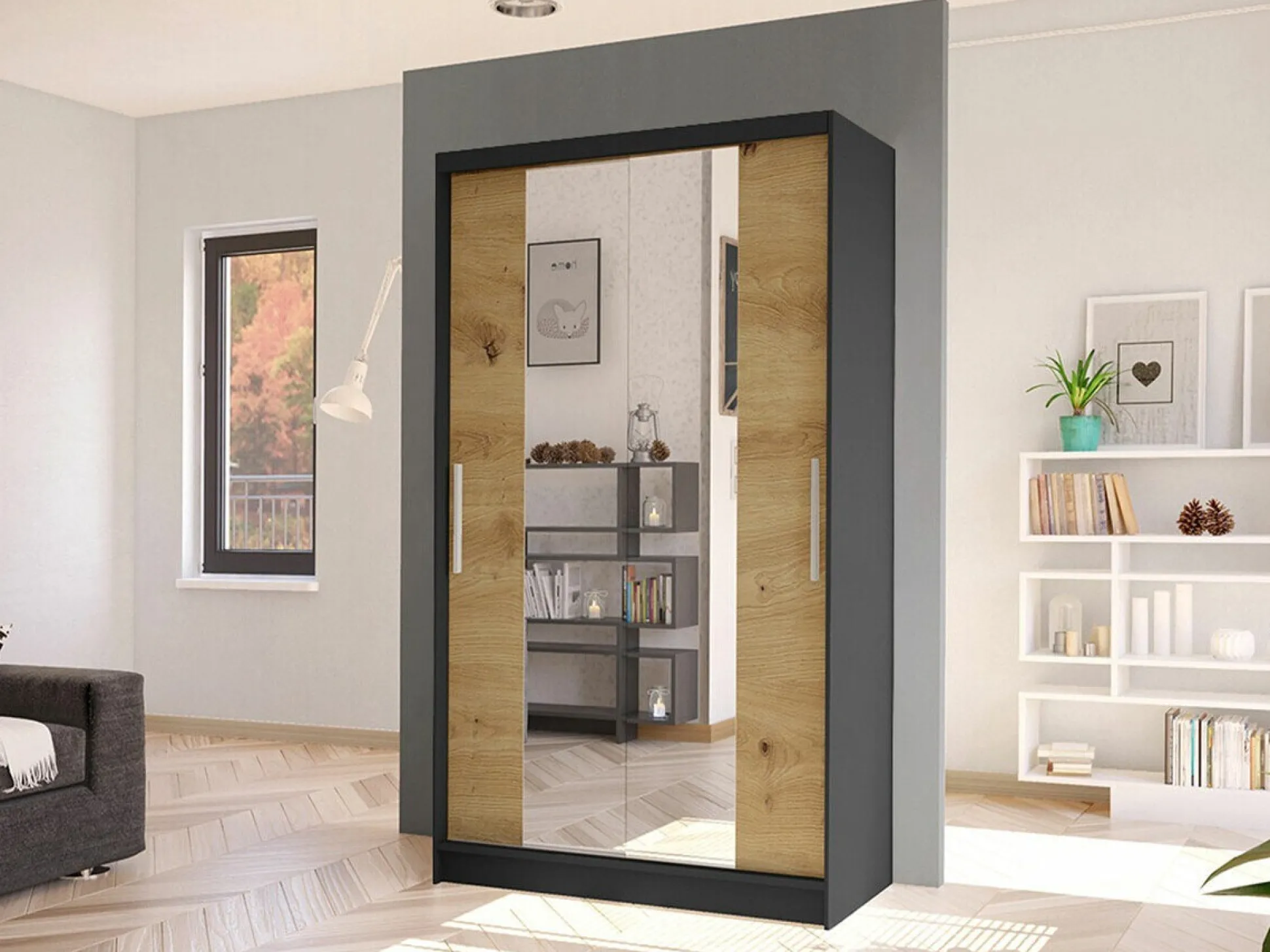 Garderobeskab Closico Structor II (Sort + Artisan eg)