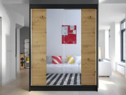 Garderobeskab Closico Vastor II (Sort + Artisan eg)