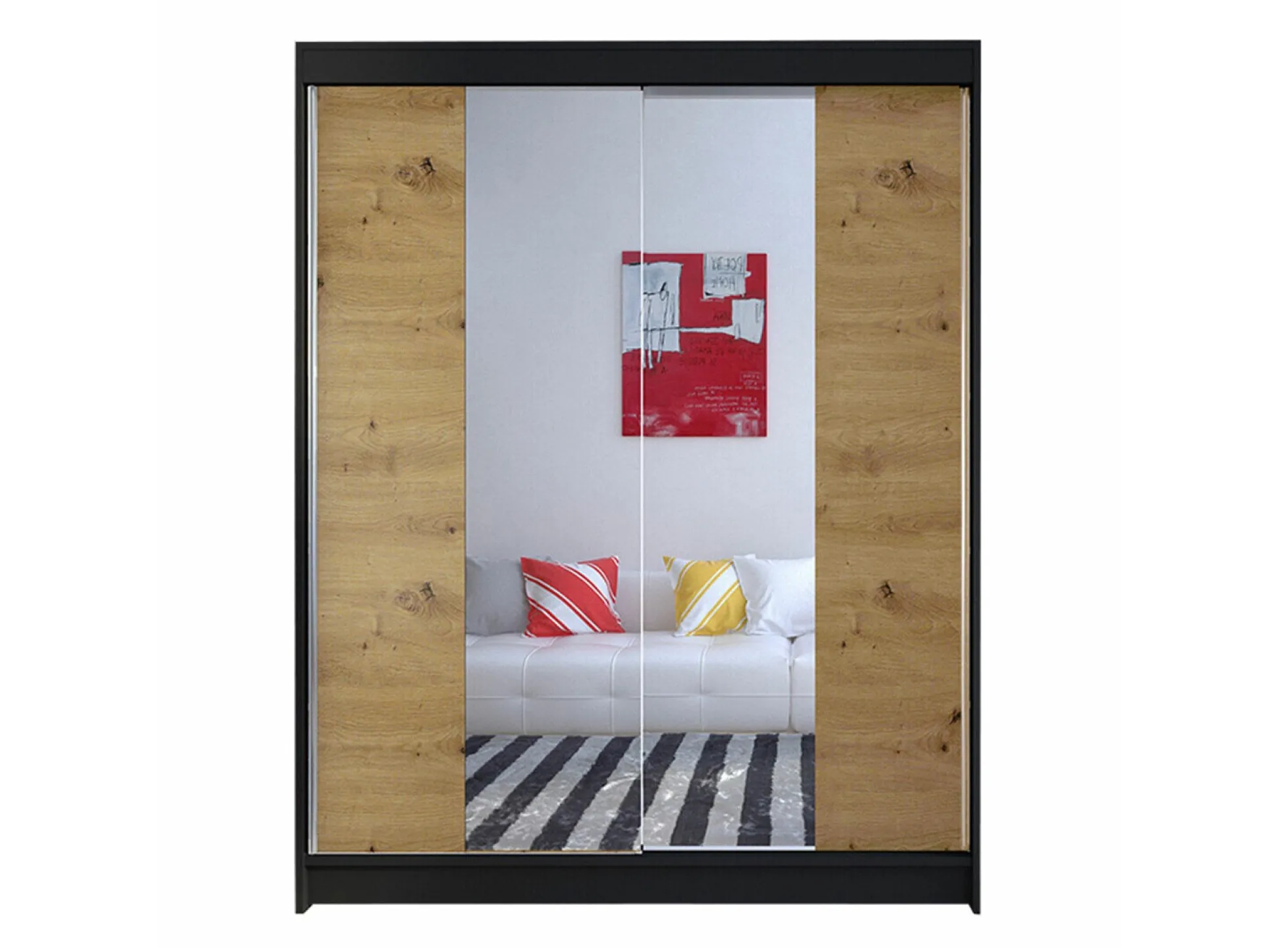 Garderobeskab Closico Vastor II (Sort + Artisan eg)