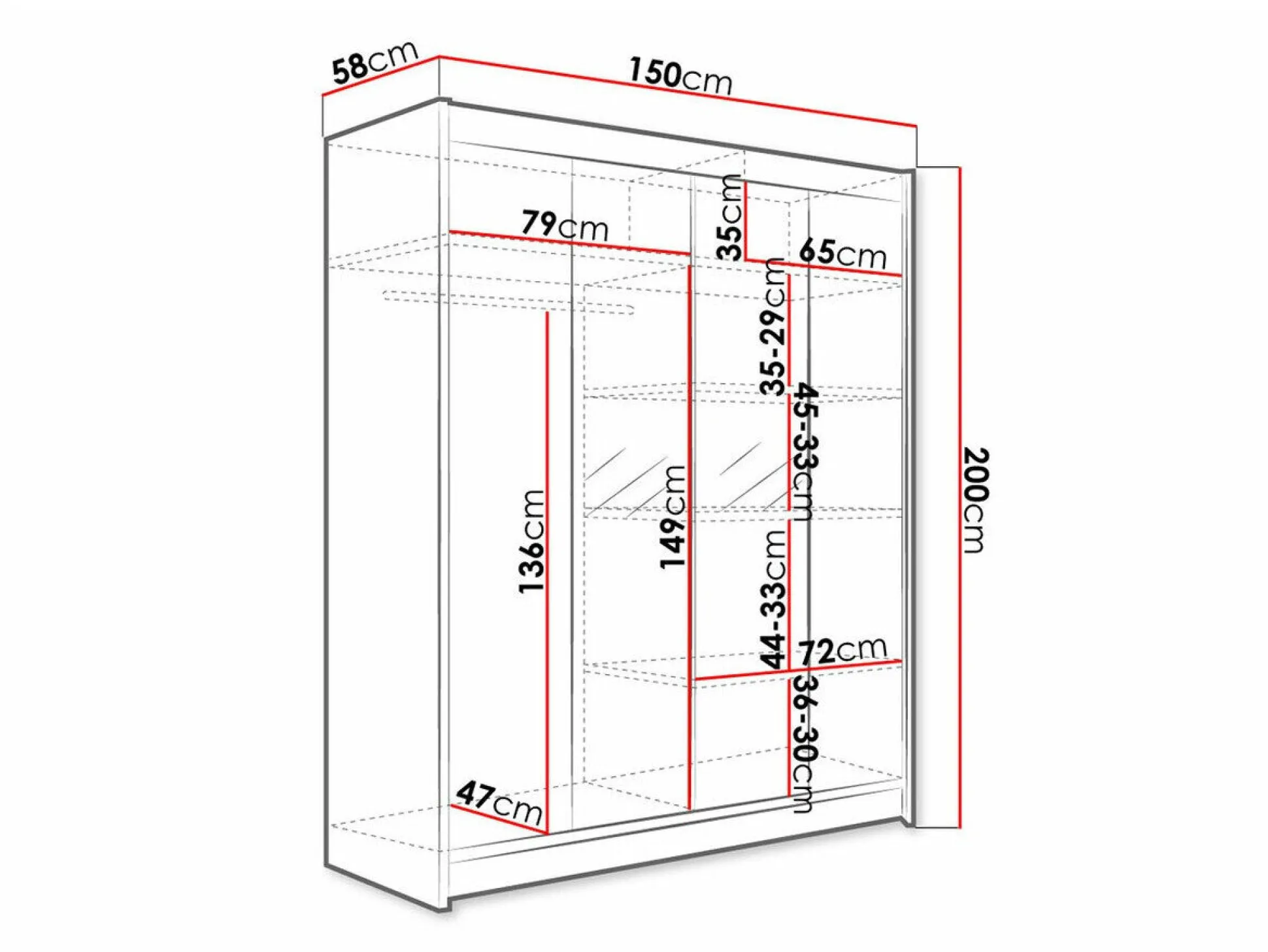 Garderobeskab Closico Vastor II (Sort + Artisan eg)