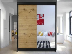 Garderobeskab Closico Vastor I (Sort + Artisan eg)