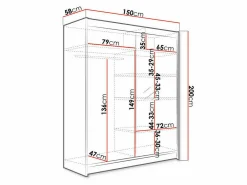 Garderobeskab Closico Vastor I (Sort + Artisan eg)