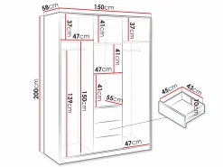 Garderobeskab Collis I (Wotan eg + Sort)