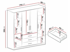 Garderobeskab Dortivu (Sonoma eg)