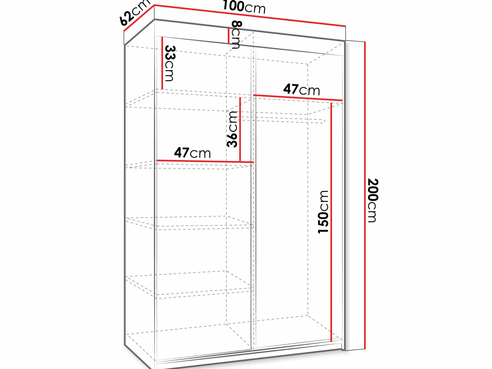 Garderobeskab Dover 103 (Sonoma eg)