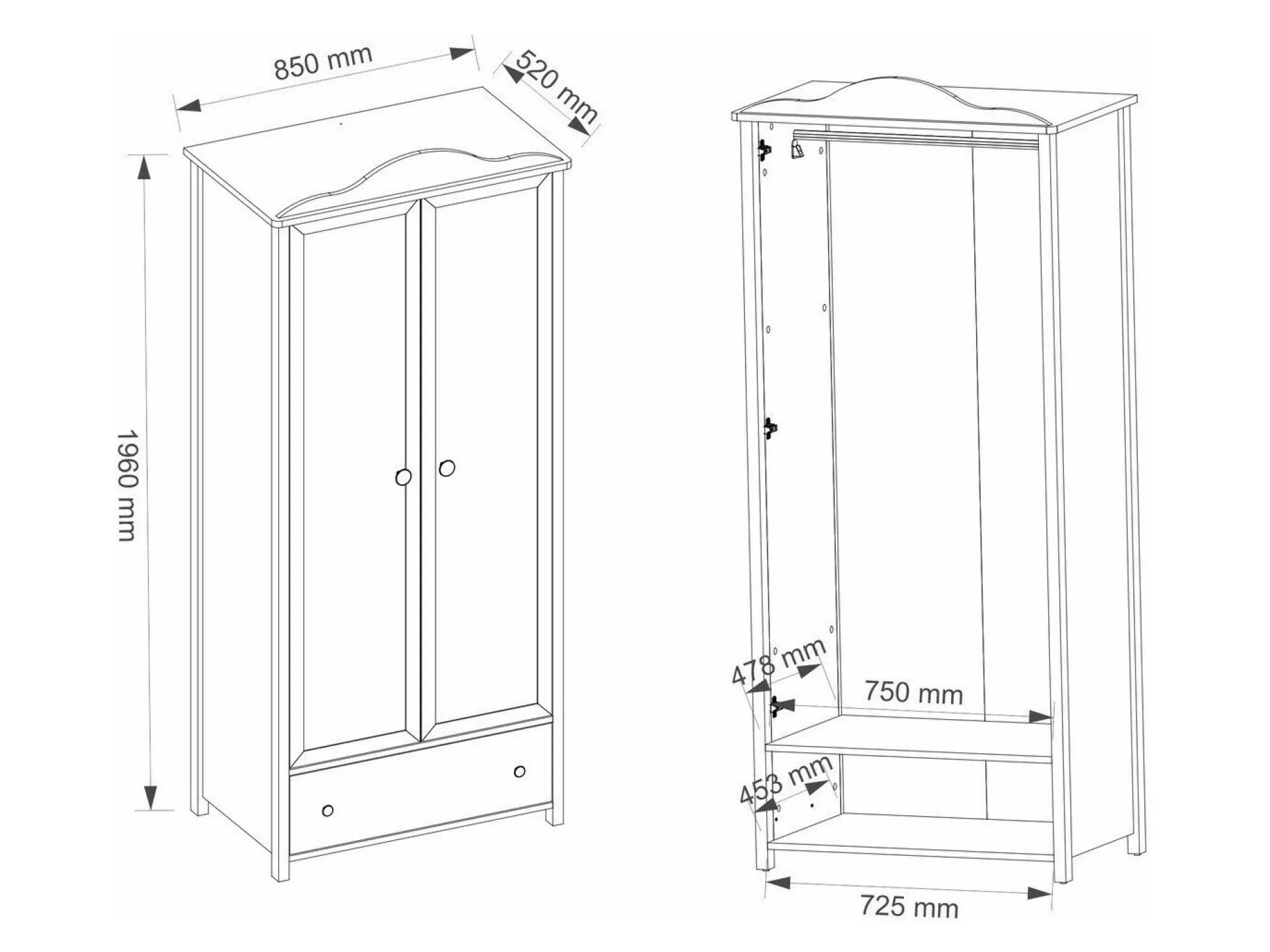 Garderobeskab Elblive 118