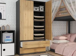 Garderobeskab Elbvelu 116 (Antracit + Artisan eg)