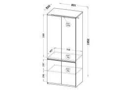 Garderobeskab Evaropha 100 (Wotan eg + Hvid)
