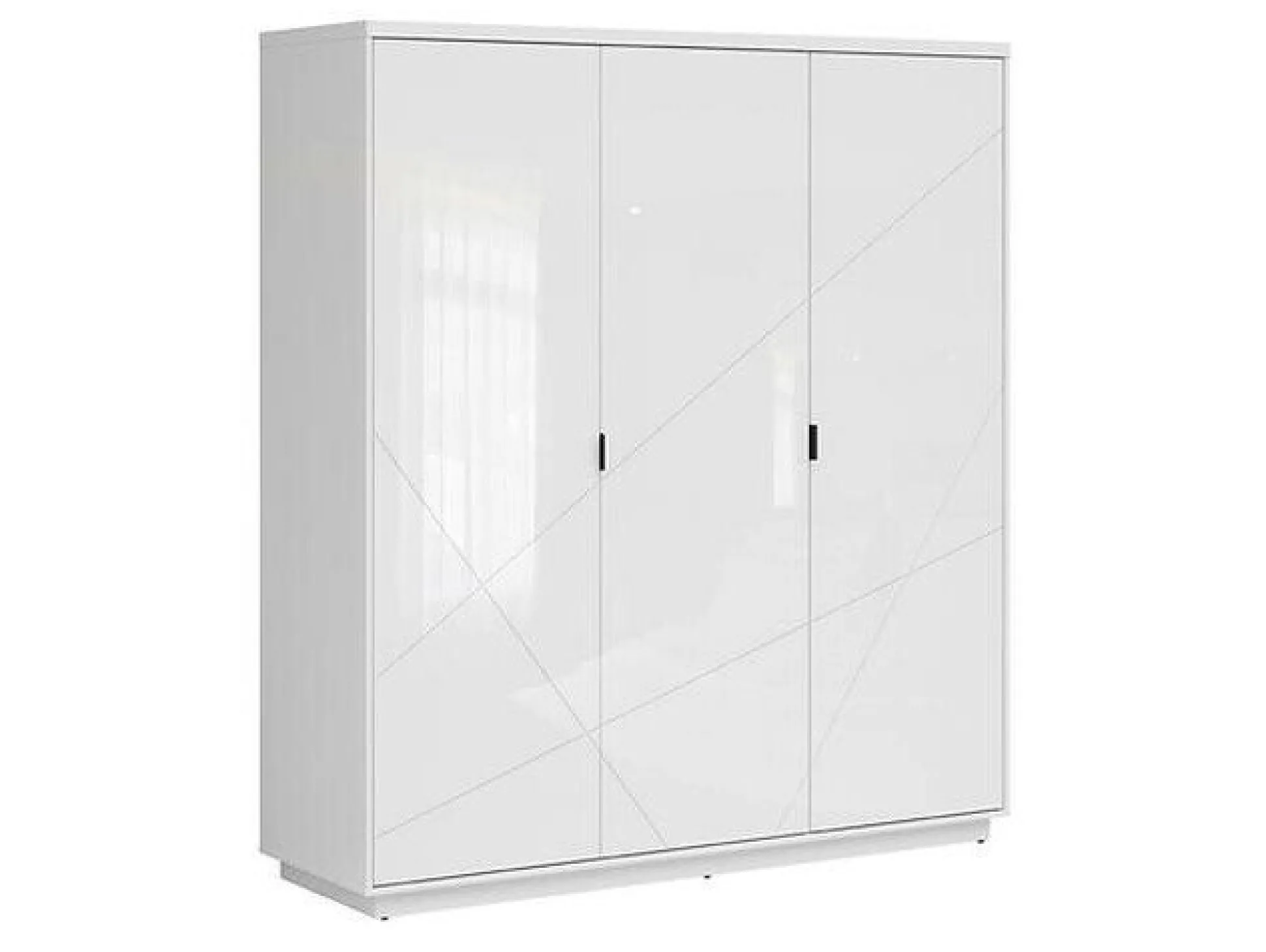 Garderobeskab Fivale 116 (Glansfuld hvid + Hvid)