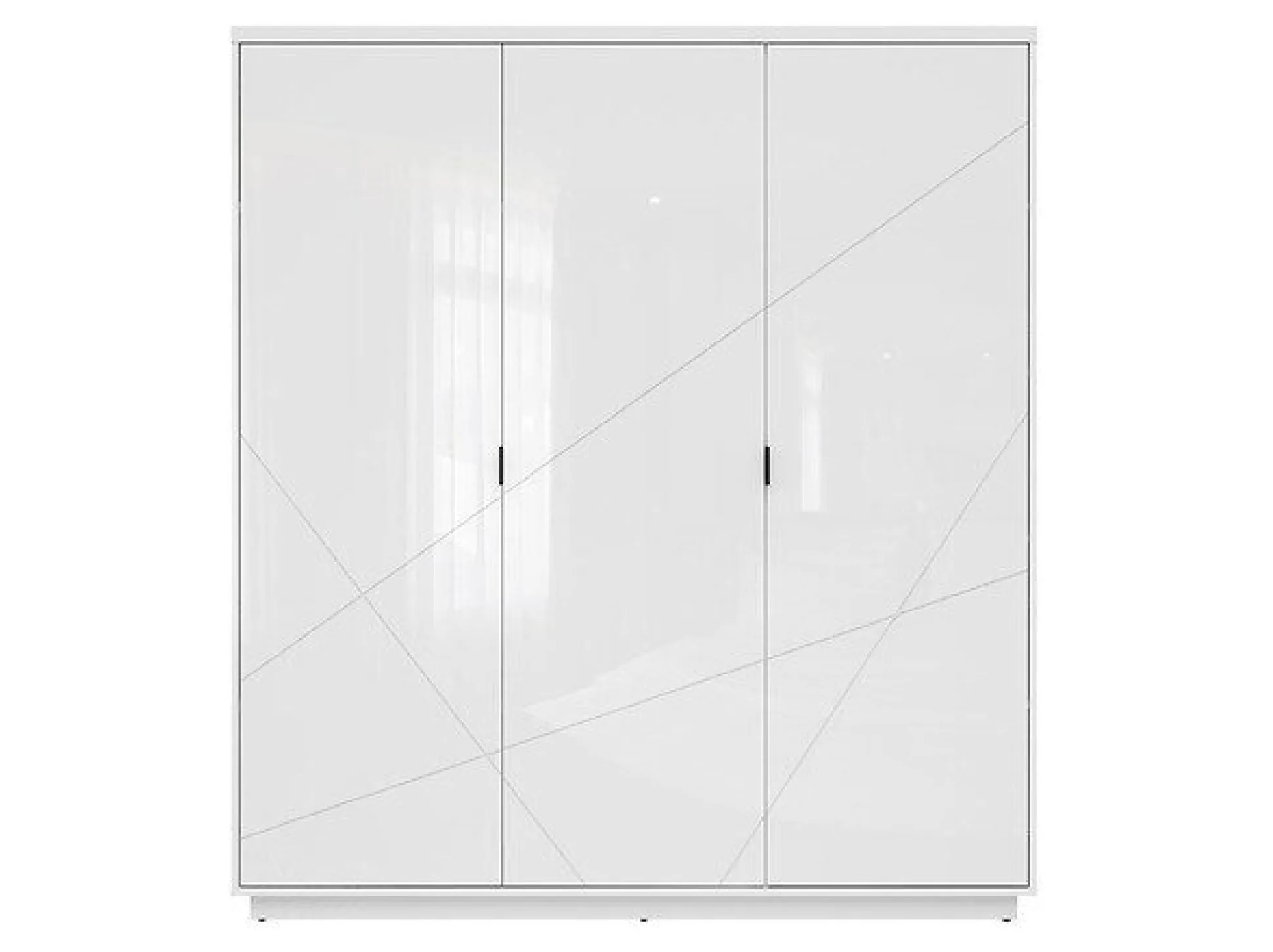 Garderobeskab Fivale 116 (Glansfuld hvid + Hvid)