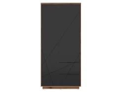 Garderobeskab Fivale 105 (Mørk Delano eg + Sort)