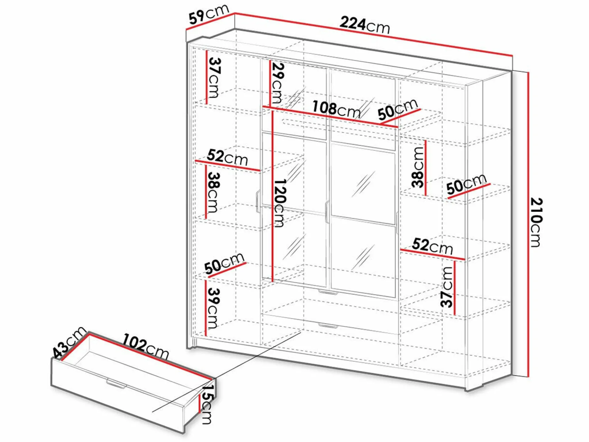 Garderobeskab Flodale 101