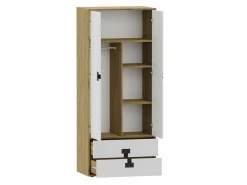 Garderobeskab Florevi 113 (Mat hvid + Artisan eg)